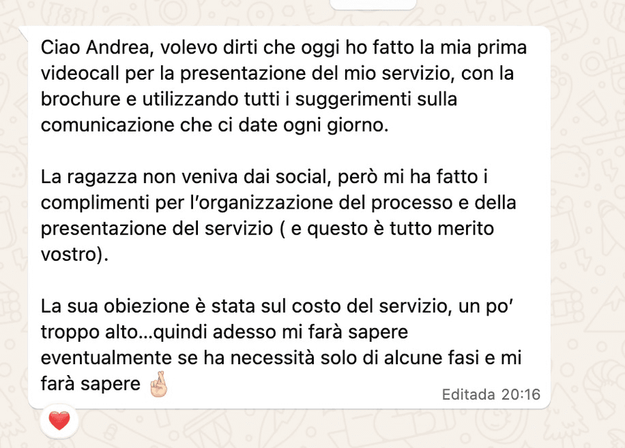 Testimonianza reale della community