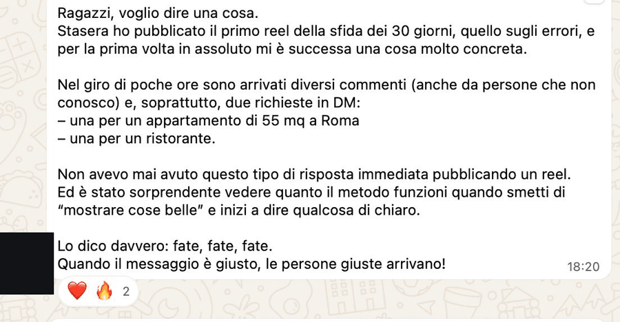 Testimonianza reale della community